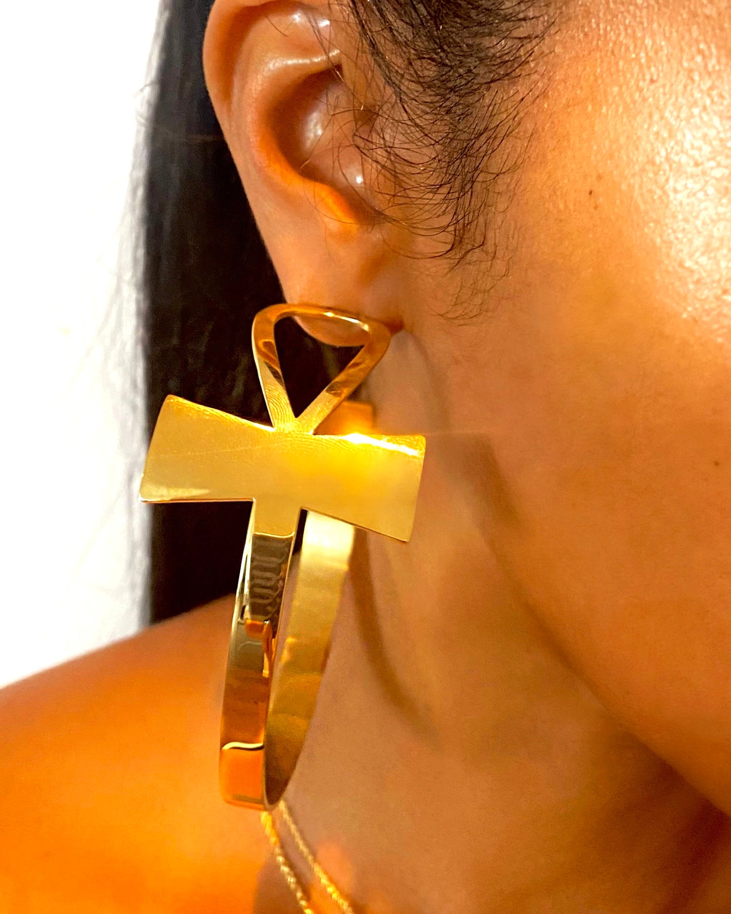 Ankh Hoop Earrings {view}