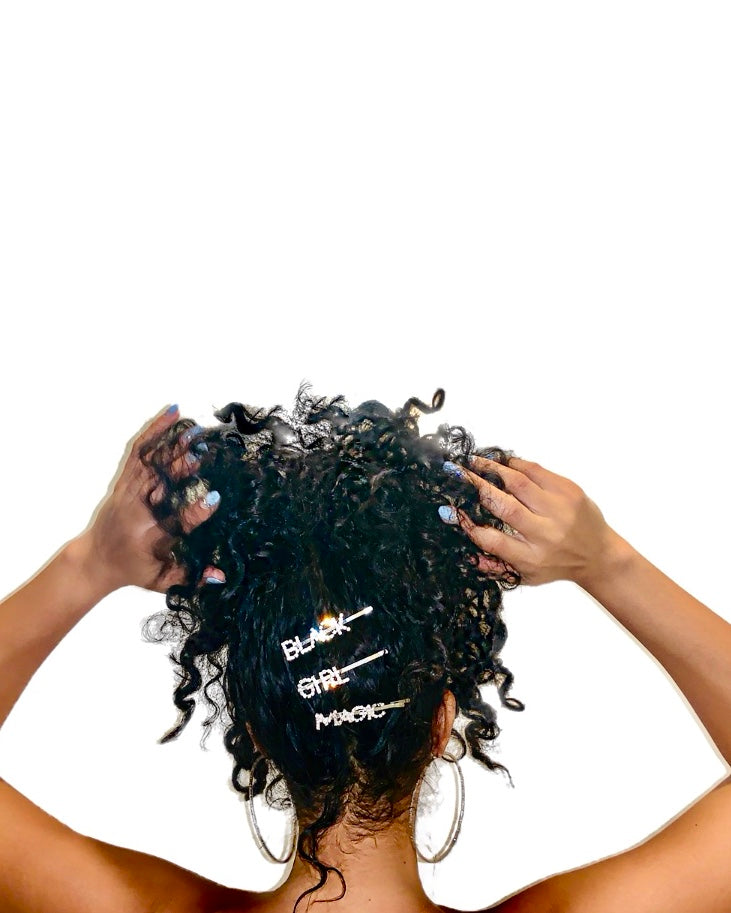 Black Girl Magic Glam Clips ~Silver 3pc set {view}