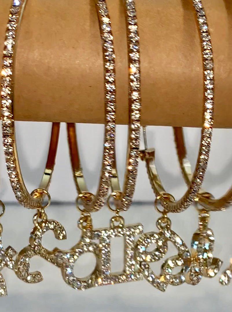 Stella Horoscope Hoop Earrings {view}