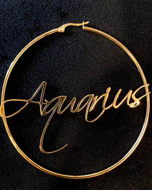 Horoscope Hoop Earrings {view}